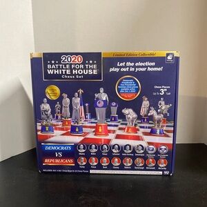 2020 Battle for the White House Chess Set - Patriotic Blue & Red